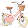 Glerc 12 Pouces Enfants Filles vélo pour 3 4 5 Ans Petites Filles rétro Style Vintage vélos avec Panier Roues de Formation et