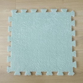12x12x0.4in Carreaux De Moquette Carrés à Emboîtement avec Bordure,Tapis De Sol en Mousse De Peluche Bricolage,Tapis De Jeu P