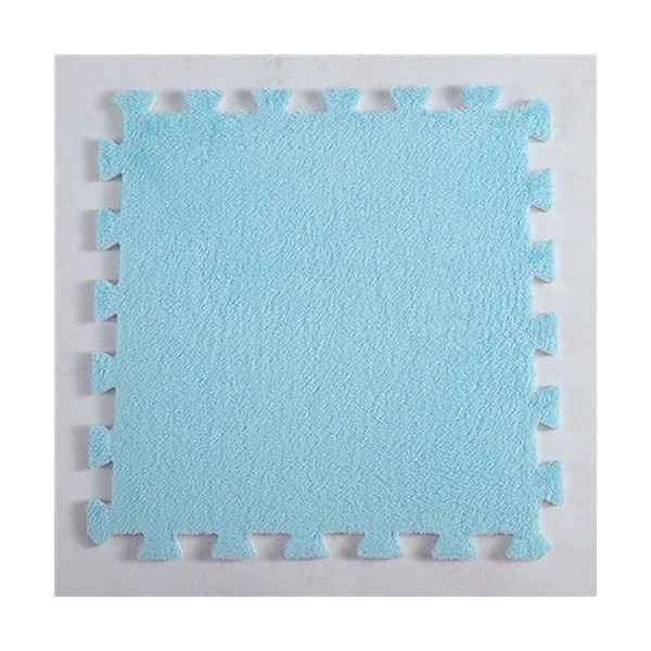 12x12x0.4in Carreaux De Moquette Carrés à Emboîtement avec Bordure,Tapis De Sol en Mousse De Peluche Bricolage,Tapis De Jeu P