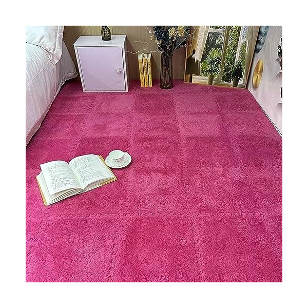 Tapis De Sol en Mousse Emboîtable en Peluche,30 X 30 X 1 Cm Tapis De Protection pour Carreaux Doux Et Antidérapant–Moquette D