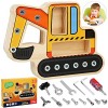 Shinybox Jouet en Bois Caisse a Outil Enfant, Outils Enfant Visseuse Enfant, Planche de Tournevis Montessori, Planche de Tour