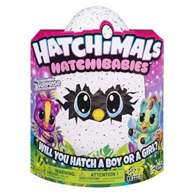 Hatchimals - 6044070 - Peluche Interactive Surprise Jeu Enfant HatchiBabies Ponette, Multicolore