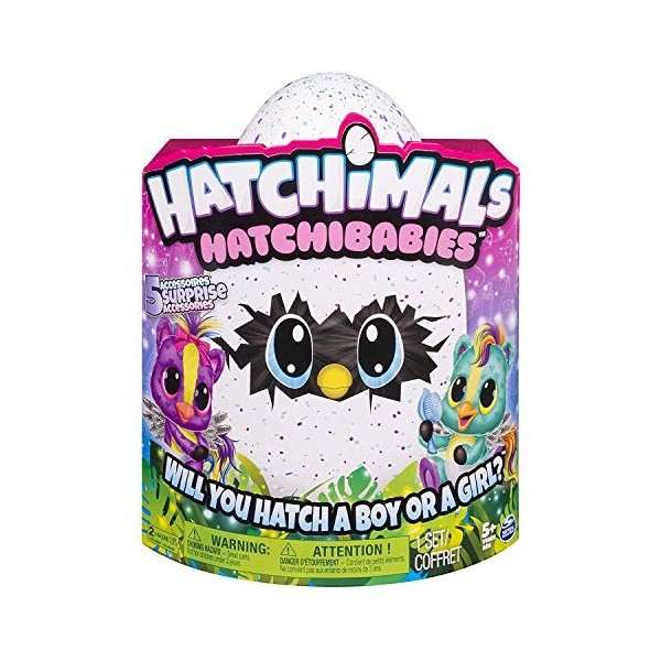 Hatchimals - 6044070 - Peluche Interactive Surprise Jeu Enfant HatchiBabies Ponette, Multicolore