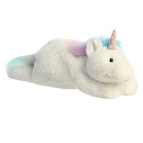 Aurora® Laid-Back Snoozles™ Licorne en peluche – Confort douillet – Jeu imaginatif – Blanc 45,7 cm