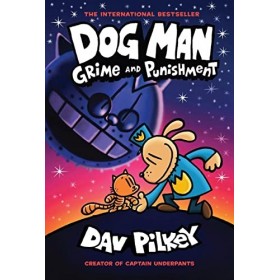 Dav Pilkey Dog Man Grime and Punishment Coffret cadeau comprenant le livre à couverture rigide 9, le personnage du livre en 