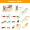 Mineup 24 Pièces Jouet en Bois Outils, Jouet en Bois Outils Enfant, Boite a Outil Jeux Educatif, Montessori Jouets pour Enfan