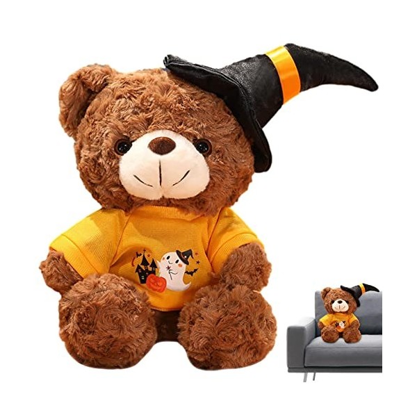 Générique 10 Pcs Peluche Ours en Peluche | Halloween Mignon Ours en Peluche poupée Jouet Animal en Peluche avec Chapeau de so