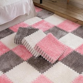 Tapis De Jeu Confortable en Peluche, Ensemble De 40 Protections De Sol en Mousse, Tapis De Chevet, Tapis De Sol, Adapté à La 