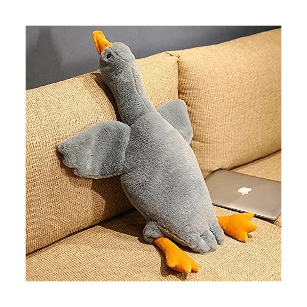 EZLAM 50-130 cm Énorme Taille Couché Canard en Peluche Jouets Kawaii Animal Oie Tapis Oreiller en Peluche Doux Coussin pour E