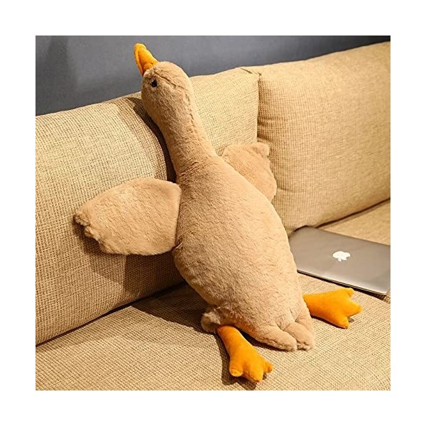 EZLAM 50-130 cm Énorme Taille Couché Canard en Peluche Jouets Kawaii Animal Oie Tapis Oreiller en Peluche Doux Coussin pour E