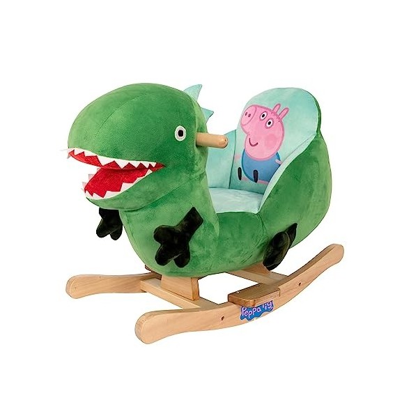 Peppa Pig 161A Georges Dinosaur Rocker, Plush Ride on with Wooden Base, Ages 12 Months+