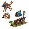 Addshiny Maison de moulin à vent médiéval, kit de construction avec toit amovible avec 2 étagères pour adolescents et enfants