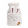 BONOCO Bouillotte Amovible en Caoutchouc Sac à Eau Chaude avec Couverture de Lapin en Peluche Chauffe-Mains Dessin animé boui