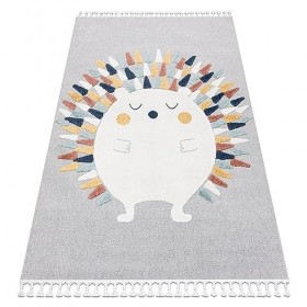 Tapis pour Enfants YOYO GD50 Ours en Peluche, structurelles, sensorielles, Franges, Gris/Blanc 160x220 cm