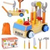 DAOUZL Outils Enfants Jouets Montessori, Outils Enfants Jouets en Bois, Jouet en Bois Outils Enfant, Visseuse Enfant, Voiture