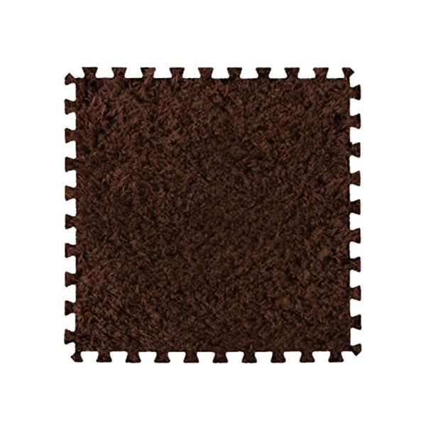 Tapis De Sol Puzzle En Mousse Peluche – Doux, Moelleux, Carreaux Imbriqués, 4/12 Pièces, Rose/rouge