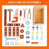 Siairo Boîte à Outils en Bois 53 Pièces Jouet Boite a Outils Enfant Colorés DIY Jeux de Construction Enfant Jouets éducatifs 