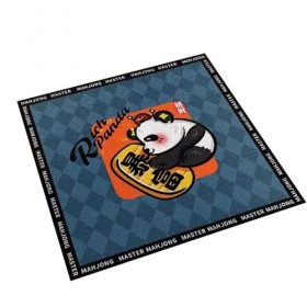 Tapis Jeu Mahjong Tapis De Table Carré Court De Mahjong en Peluche, Tapis De Table De Jeu De Cartes Imprimé Panda De Dessin A