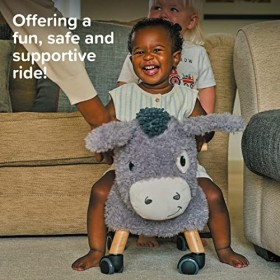 Little Bird Told Me - Ride on Toy Donkey for 1 Year Old Kids Toddler Toys for Girls & Boys Soft Animal Toy Strong Wooden Fram
