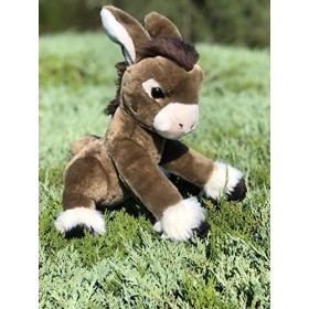 La Pelucherie - Peluche Ane Gaston - 35 cm - Gris - Peluches Artisanales - Cousues Main - Marque Française