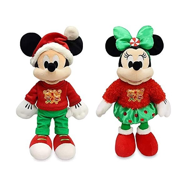 Disney Store Exclusive 2020 Mickey and Minnie Mouse Holiday Plush Toys Set, Medium 17"