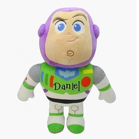 Toy Story Buzz lÉclair – Animal en peluche – Sous licence officielle – Souvenir du personnage Space Ranger avec nom personna