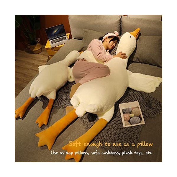 Kangmeile 50-190CM énorme Jouets en Peluche doie Grand Canard Poupée Doux Coussin doreiller de Couchage Animal en Peluche p