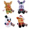 Funko Peluche FNAF Five Nights at Freddys – Lot de 4 – Holiday Elf Bonnie, Holiday Snowman Chica, Holiday Gingerbread Foxy e