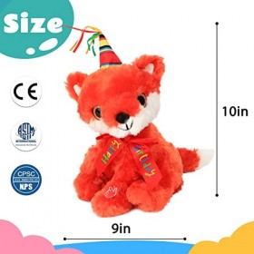 Cuteoy Renard musical en peluche dansant - Jouet en peluche qui secoue la tête et chantant - Cercle interactif animé pour enf