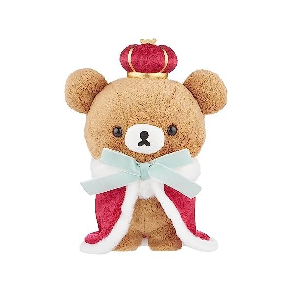 Rilakkuma Peluche originale Chairoikoguma San-X édition 20e anniversaire avec cape et couronne