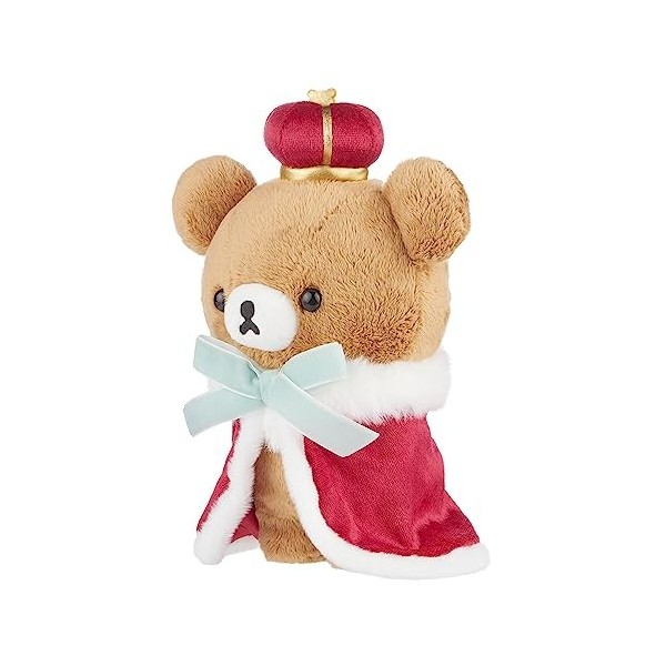 Rilakkuma Peluche originale Chairoikoguma San-X édition 20e anniversaire avec cape et couronne