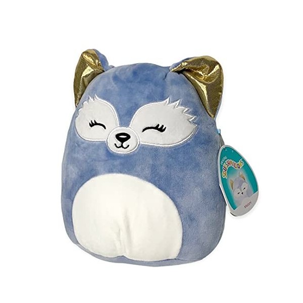 SQUISHMALLOW KellyToys - 30 cm - Melani le renard bleu avec oreilles dorées - Sleepy Eyes Squad