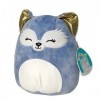 SQUISHMALLOW KellyToys - 30 cm - Melani le renard bleu avec oreilles dorées - Sleepy Eyes Squad