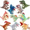 Wettarn Lot de 10 marionnettes dinosaures en peluche de 30 cm avec bouche mobile ouverte, jouet interactif pour raconter des 