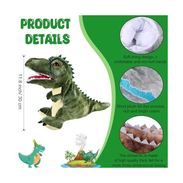 Marionnette à main - Dinosaure avec bouche mobile | Creamats