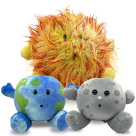 Celestial Buddies Ensemble Terre Lune et Soleil Buddy Science Astronomie Espace Système Solaire Éducatif Peluche Planète Bleu