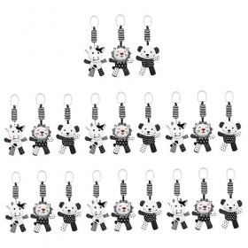 Abaodam 7 Pièces Hochet La Cloche En Peluche Cloche De Lit Dessin Animé Blanc Nouveau-Né