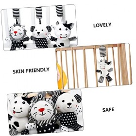 Abaodam 7 Pièces Hochet La Cloche En Peluche Cloche De Lit Dessin Animé Blanc Nouveau-Né