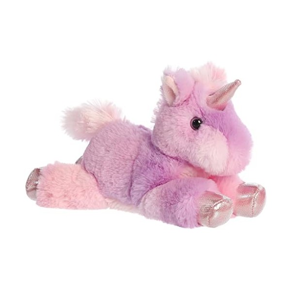 Aurora® Adorable Mini Flopsie™ Licorne en peluche – Facilité ludique – Compagnons intemporels – Arc-en-ciel 20,3 cm