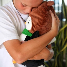 HERBIES Finn The Penguin, animal en peluche, 30,5 cm, thérapie par le froid chaud avec lavande et menthe poivrée, compagnon s