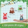 Lot de 150 mini jouets en peluche en vrac - Porte-clés décoratif pour petit animal en peluche de 6,1 cm - Assortiment de joue