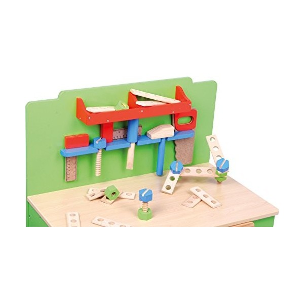 small foot 1579 Etabli Junior en bois, avec étau, accessoires et outils, à partir de 3 ans jeu