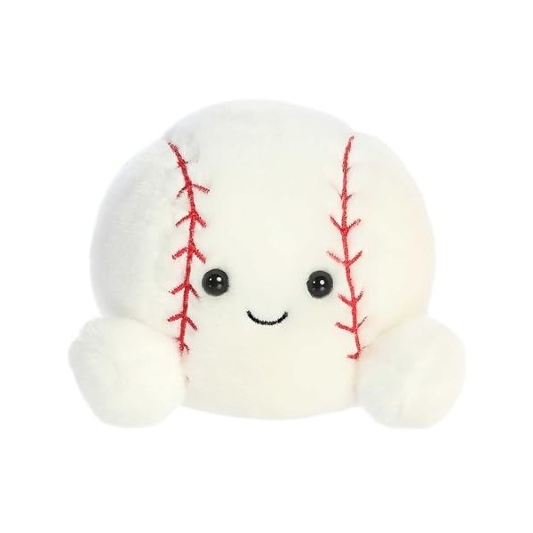 Aurora® Adorable animal en peluche Palm Pals™ Slugger Baseball™ – Jeu de poche – Amusement à collectionner – Blanc 12,7 cm