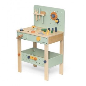 Trixie - Établi de Bricolage en Bois certifié FSC avec Outils et Accessoires - Jouet pour Enfants à partir de 3 Ans