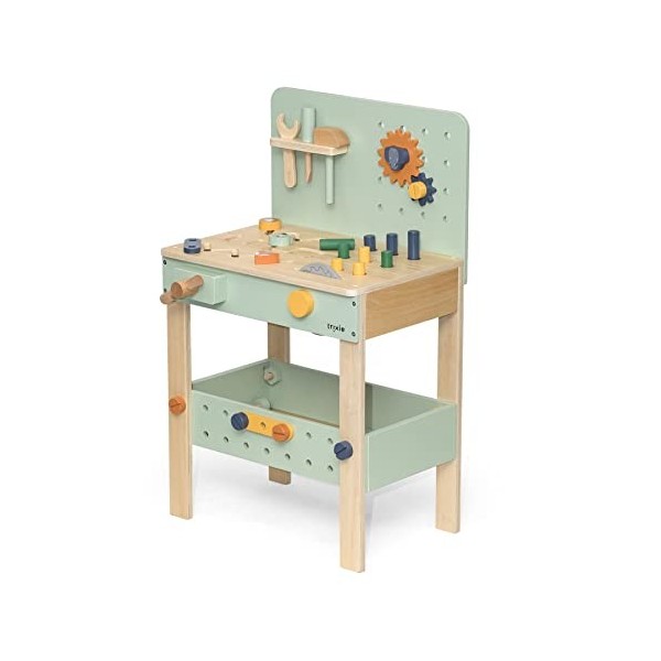 Trixie - Établi de Bricolage en Bois certifié FSC avec Outils et Accessoires - Jouet pour Enfants à partir de 3 Ans