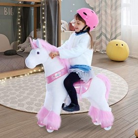 PonyCycle Officiel Classique U Série Balade en Peluche avec Une Licorne, Licorne Rose pour Les Enfants de 3 à 5 Ans, Petite T