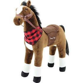 Sweety Toys- Cheval Debout, 7653, Marron Chocolat