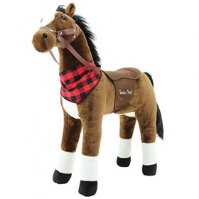 Sweety Toys- Cheval Debout, 7653, Marron Chocolat