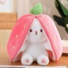 SepkuS Lapin en peluche transformé en fruits, avec fermeture éclair, lapin blanc jade blanc est charmant, ouvrez la fermeture