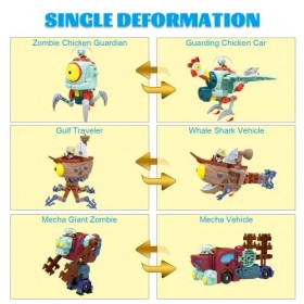 Maikerry Ensemble robot 5 en 1 Plants vs. Zombies BOSS – Figurines daction jouets pour les fans de jeux – Cadeaux dannivers